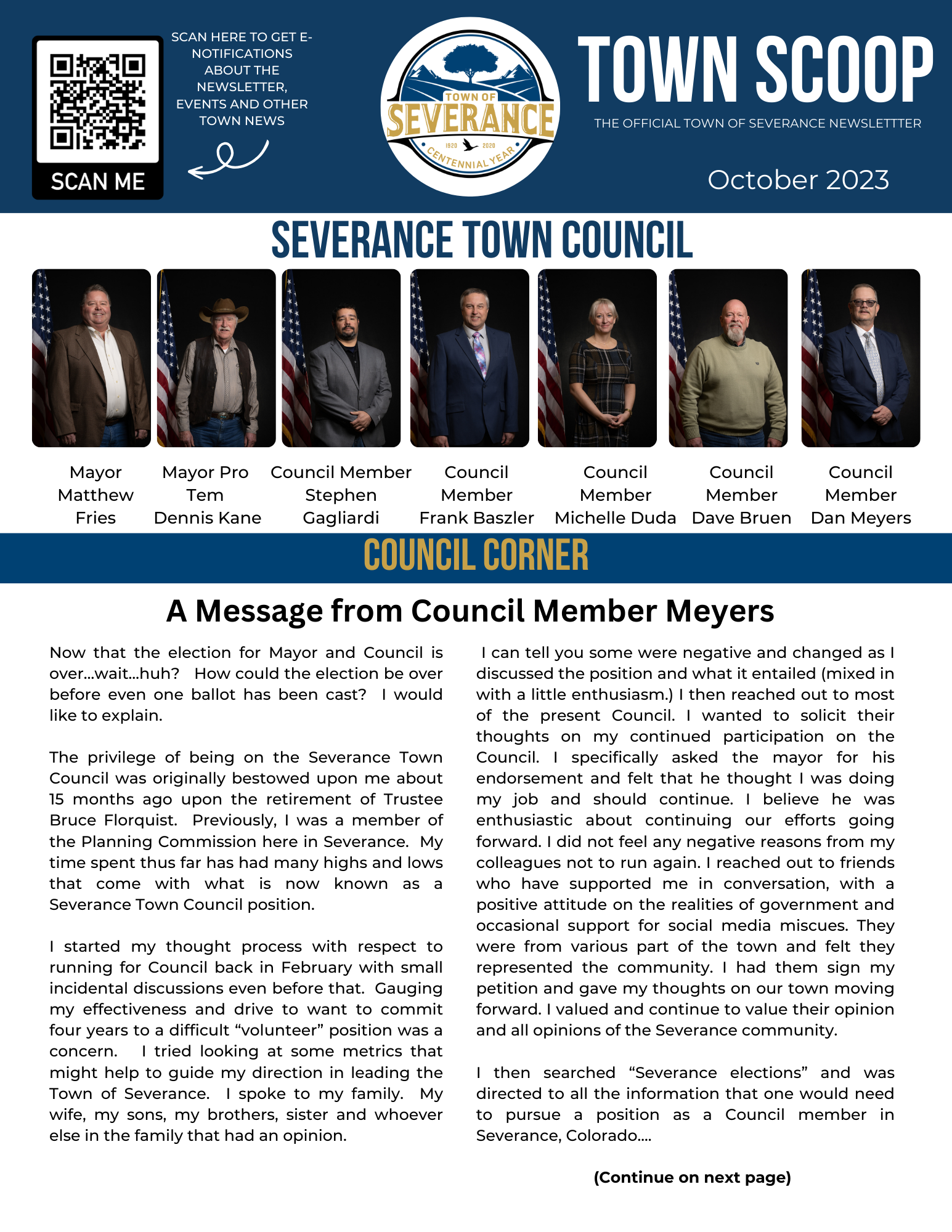 october newsletter front page