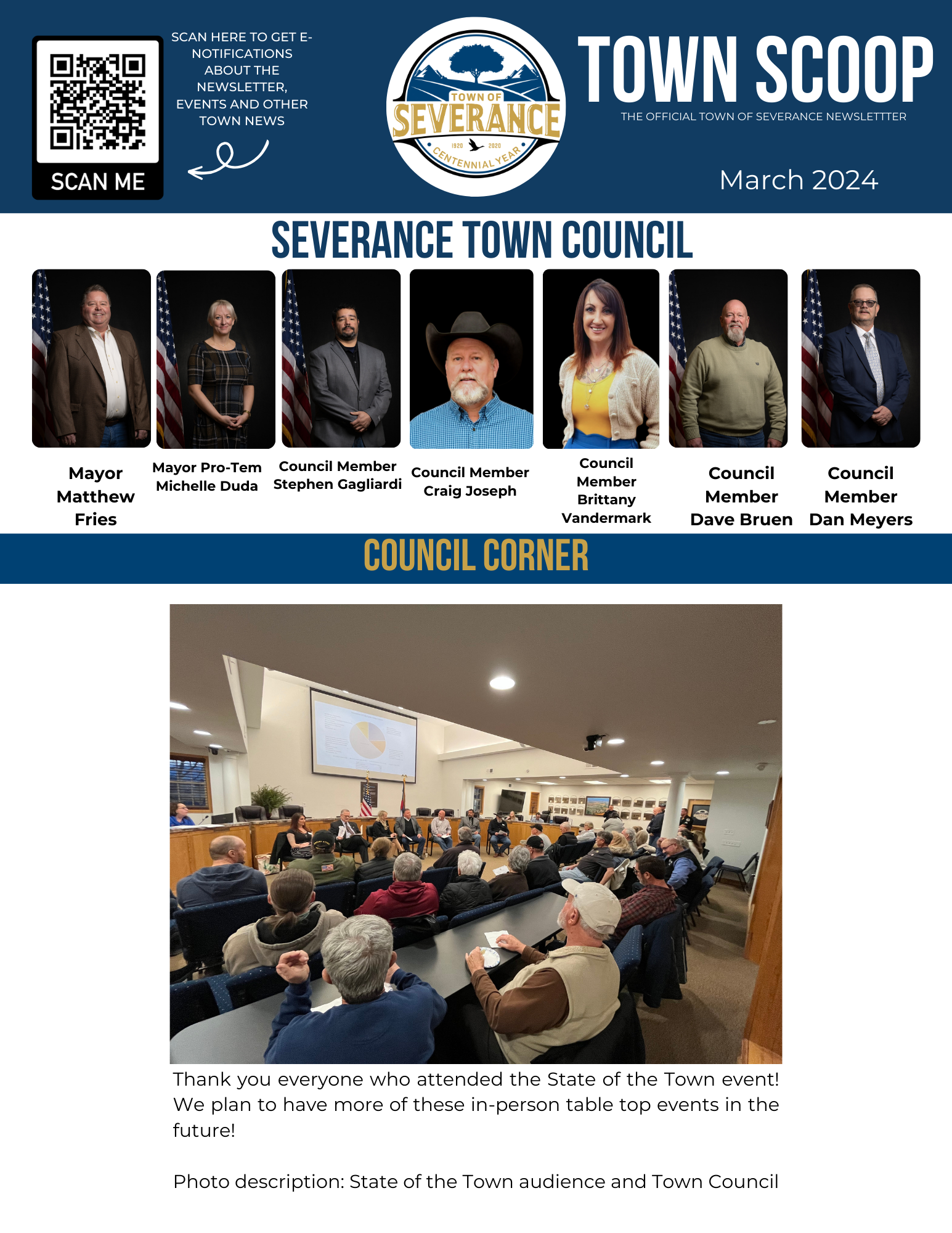 Front page of March 2024 Newsletter